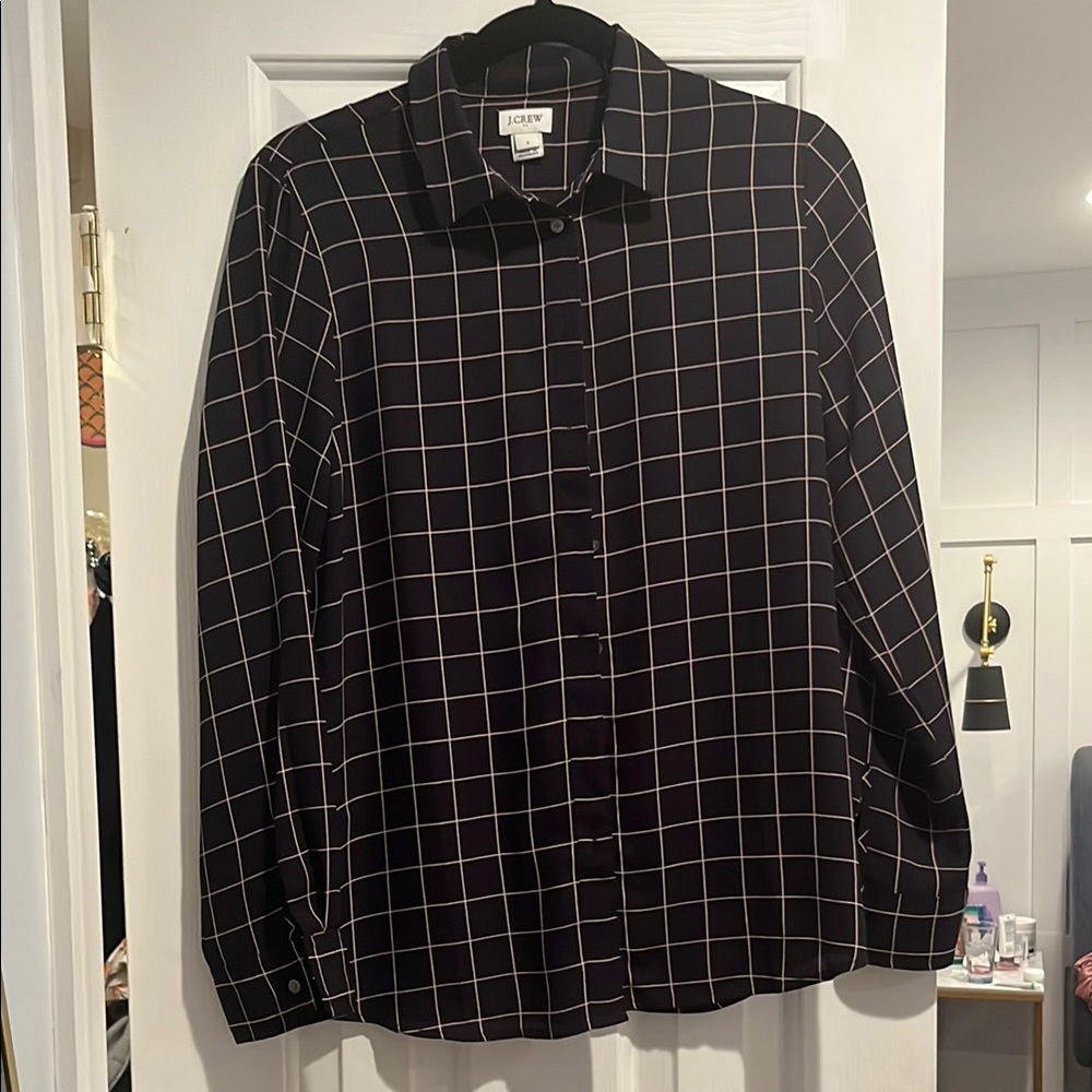 J. Crew dark navy Checkered Women’s Shirt